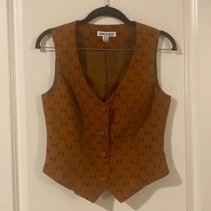 Unique21 Copper Vest with Repeat Bow Print